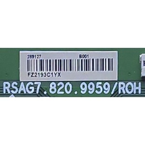 T-CON PARA TV TOSHIBA / NUMERO DE PARTE 289127 / RSAG7.820.9959/ROH / E303981 / PANEL HD750Y1U71-TAL2K2\S0\GM\CKD3A\ROH / DISPLAY HV750QUB-F90 / MODELO 75C350KU 75C350U	